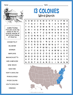 13 Colonies Word Search thumbnail