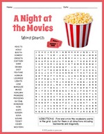 A Night At the Movies Word Search thumbnail