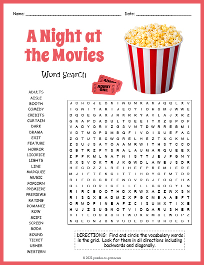 Word search printable discount