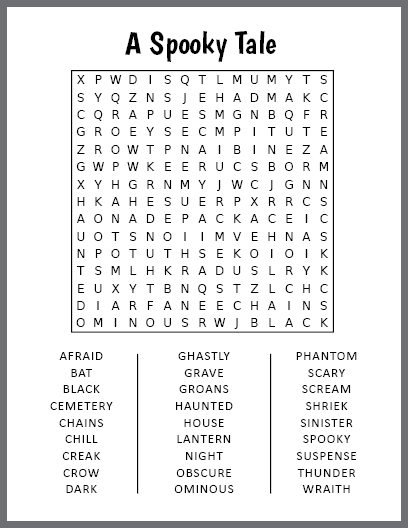 A Spooky Tale Word Search