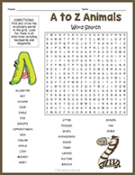 A to Z Animals Word Search thumbnail