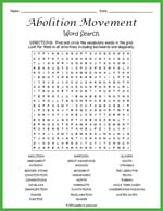Abolition Movement Word Search Thumbnail