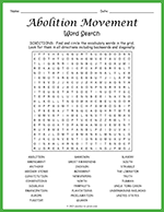Abolition Movement Word Search thumbnail