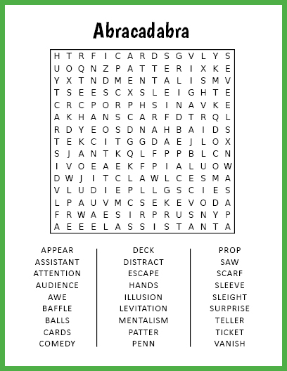 Abracadabra Word Search