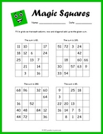 Advanced Magic Square Worksheet thumbnail