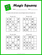 Advanced Magic Square Worksheet thumbnail
