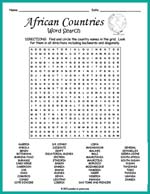 African Countries Word Search Thumbnail