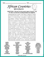 African Countries Word Search Thumbnail