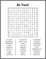 Air Travel Word Search thumbnail