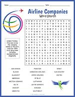 Airline Companies Word Search thumbnail