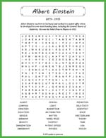 Albert Einstein Word Search Thumbnail