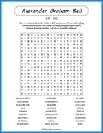 Alexander Graham Bell Word Search Thumbnail