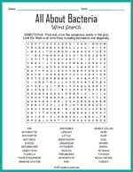 All About Bacteria Word Search Thumbnail
