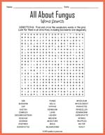 All About Fungus Word Search Thumbnail