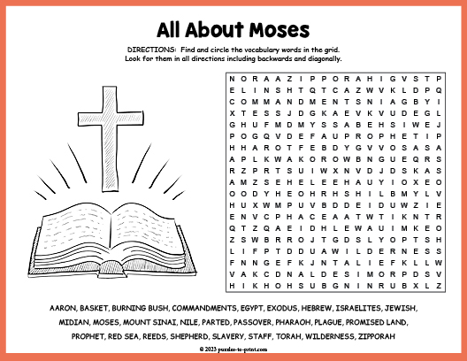 All About Moses Word Search