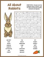 All About Rabbits Word Search Thumbnail