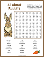 All About Rabbits Word Search thumbnail
