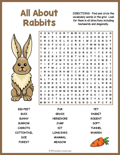 Puzzles shop for rabbits
