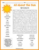 All About the Sun Word Search Thumbnail