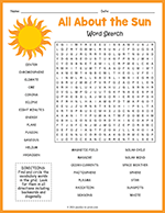 All About the Sun Word Search thumbnail
