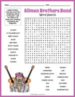Allman Brothers Band Word Search thumbnail