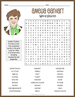 Amelia Earhart Word Search thumbnail