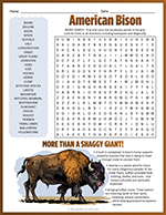 American Bison Word Search thumbnail