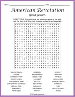 American Revolution Word Search Thumbnail