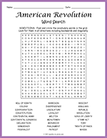 American Revolution Word Search thumbnail