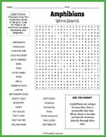 Amphibians Word Search Thumbnail