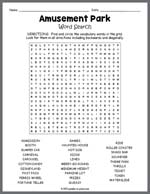 Amusement Park Word Search Thumbnail