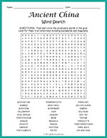 Ancient China Word Search thumbnail
