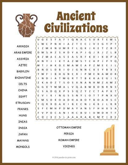 Ancient Civilization Worksheet