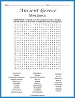 Ancient Greece Word Search Thumbnail