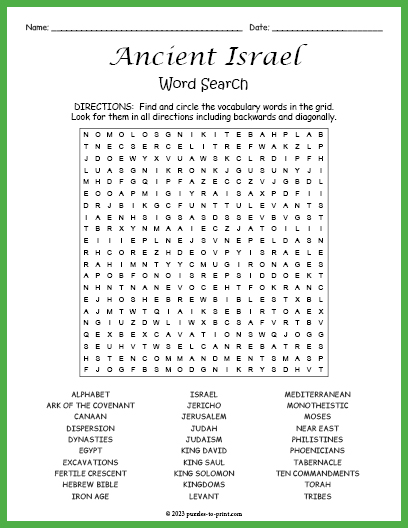 Ancient Israel Word Search