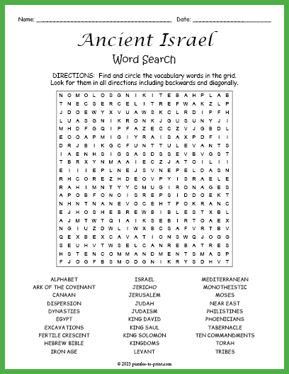 Ancient Israel Word Search