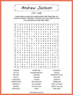 Andrew Jackson Word Search Thumbnail