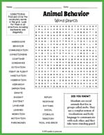 Animal Behavior Word Search Thumbnail