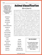Animal Classification Word Search Thumbnail