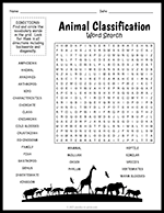 Animal Classification Word Search thumbnail