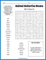 Animal Collective Nouns Word Search Thumbnail