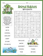 Animal Habitats Word Search thumbnail