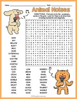 Animal Noises Word Search thumbnail