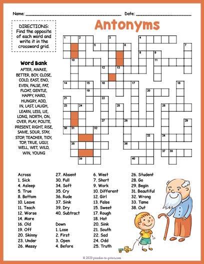 Antonyms Crossword