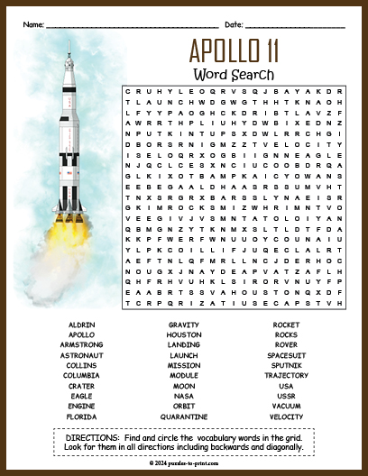 Apollo 11 Word Search