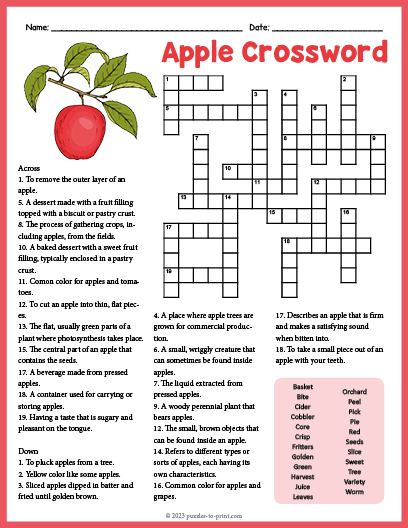 Apple Crossword Word Search