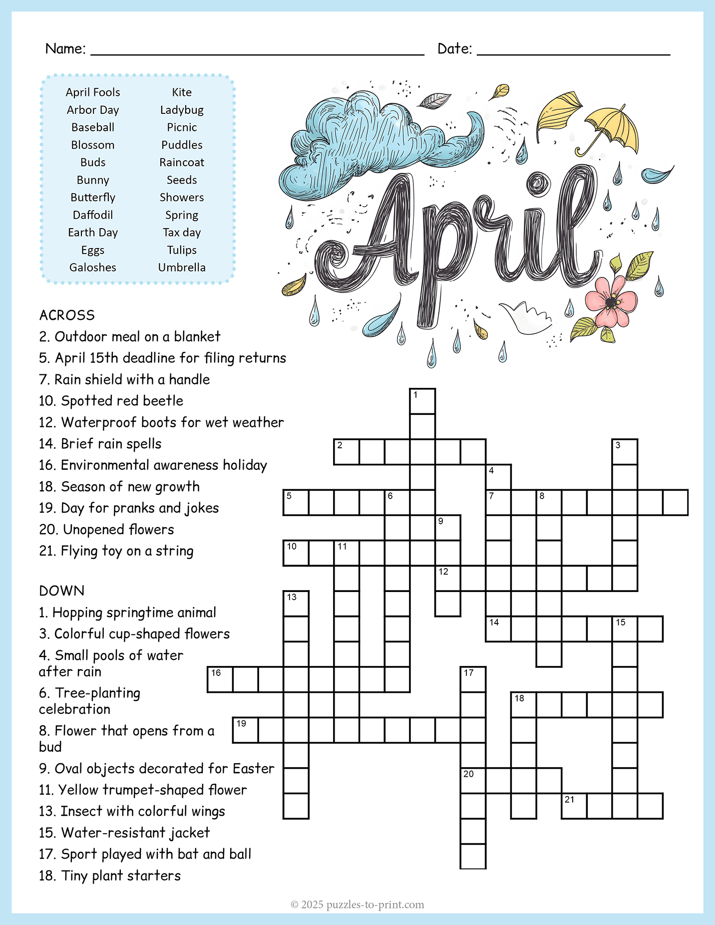 April Crossword