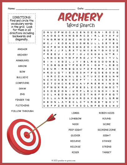 Archery Word Search