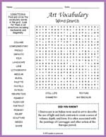 Art Vocabulary Word Search Thumbnail