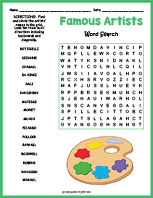 Artists Word Search Thumbnail
